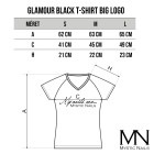 Mystic Nails Glamour Black T-shirt - Big Logo - M