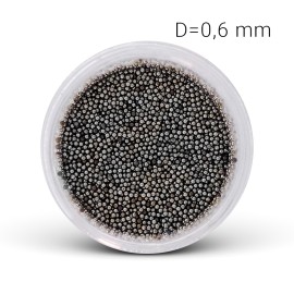 Fém gyöngy - fekete (0,6 mm)