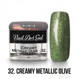 UV Festő Színes Zselé - 32 - Creamy Metallic Olive (HEMA-free) - 4g