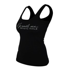 Mystic Nails Glamour Black Top - Big Logo - XS