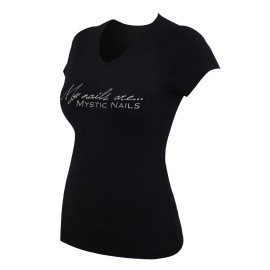 Mystic Nails Glamour Black T-shirt - Big Logo - M