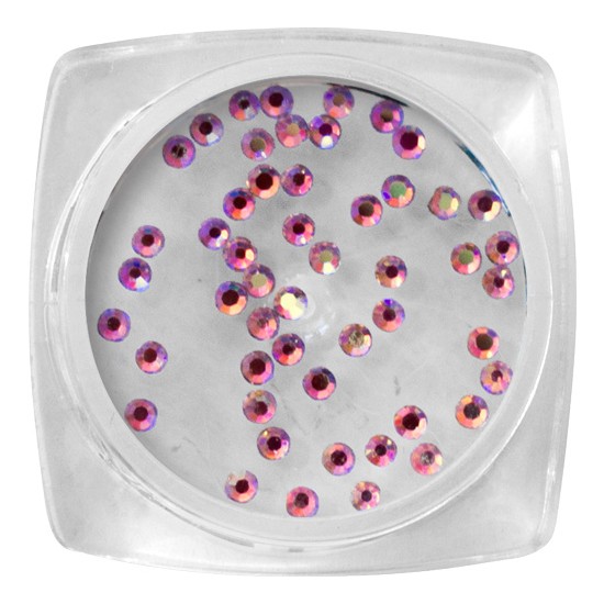 Crystal kő - SS4 - világos rózsaszín, hologramos - 50 db/tégely