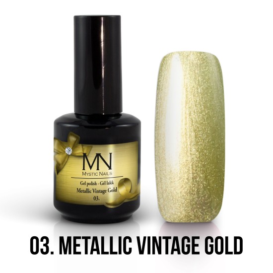 Gél Lakk Metallic 03 - Metallic Vintage Gold 12ml 