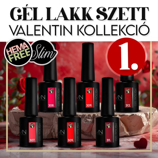 Gél Lakk Szett 01 - Valentin kollekció (HEMA-free) - 6 db x 6ml