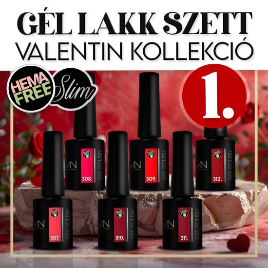 Gél Lakk Szett 01 - Valentin kollekció (HEMA-free) - 6 db x 6ml