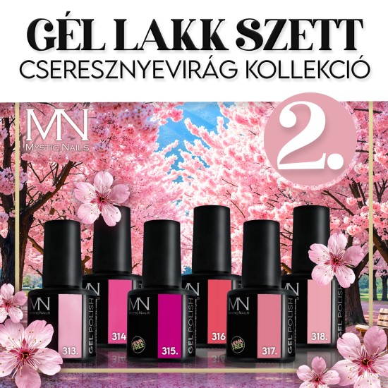Gél Lakk Szett 02 - Cseresznyevirág kollekció (HEMA&TPO-free) - 6 db x 6ml